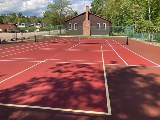 Thi công xây sân tennis-pickleball STANDARD với sơn có 10% Hạt Cao Su Polyurethane TOPSPORTS 47